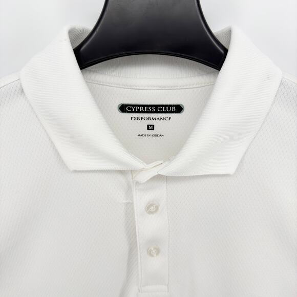 Cypress Club Performance Polo Shirt Men’s Medium White Short Sleeve Athletic Fit - Picture 3 of 9